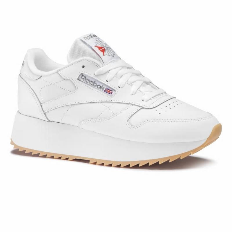 Reebok Classic Leather Double Shoes Womens White/Silver India DM9388PE
